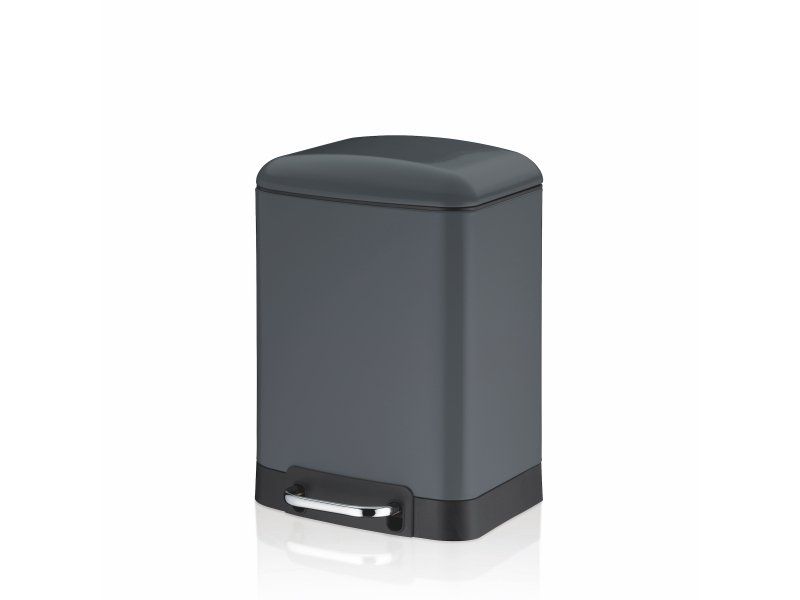 Afvalemmer, RVS, Donker Grijs, 6 L - Kela | Davino