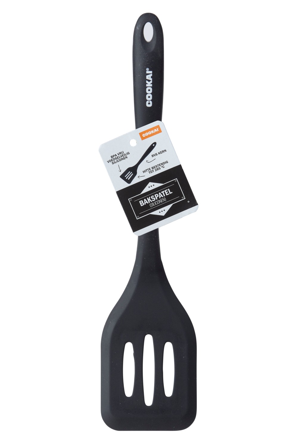 Bakspatel, Siliconen, Zwart - Cookai