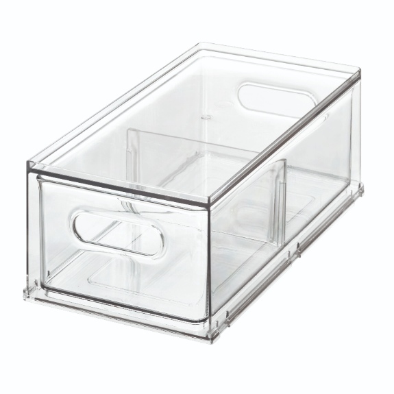 Koelkast Opberglade met Verdeler, 16.9 x 31.3 x 11.8 cm, Kunststof - iDesign | The Home Edit