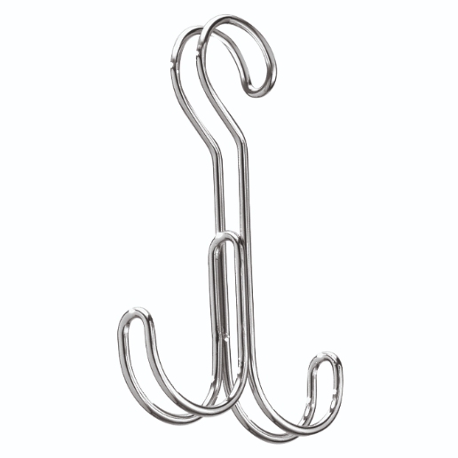 Kledinghaak Duo, 9.7 x 1.8 x 15.8 cm,  RVS, Zilver - iDesign | Classico