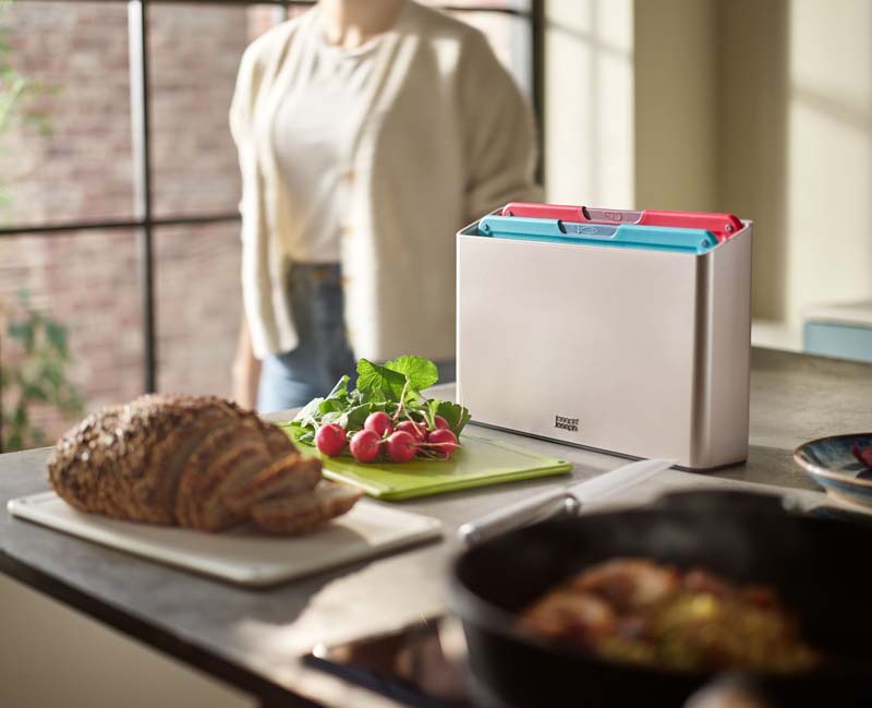 Snijplankenset Small, 31.8 x 7.5 x 22 CM, Set van 4 Stuks, Kunststof, Grijs - Joseph Joseph | Folio