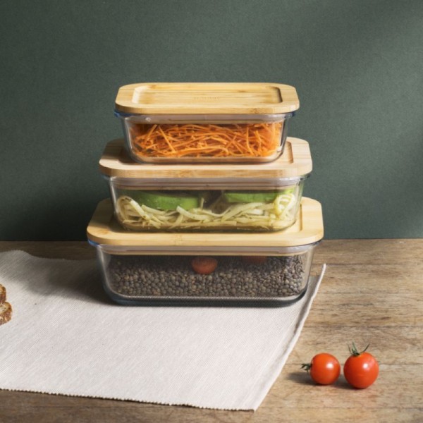 Voorraadpot met Deksel, Rechthoekig, 1.5 L - Pebbly