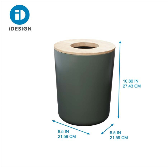 Afvalemmer, Staal/Hout - Mosgroen - iDesign | Eco Vanity