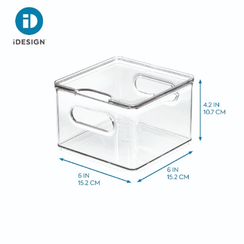Koelkast Organizer met Deksel, 15.1 x 15.2 x 10.7 cm, Kunststof - iDesign | The Home Edit