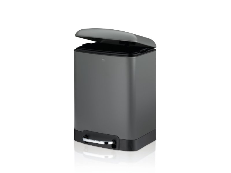 Afvalemmer, RVS, Antraciet, 6 L - Kela | Davino