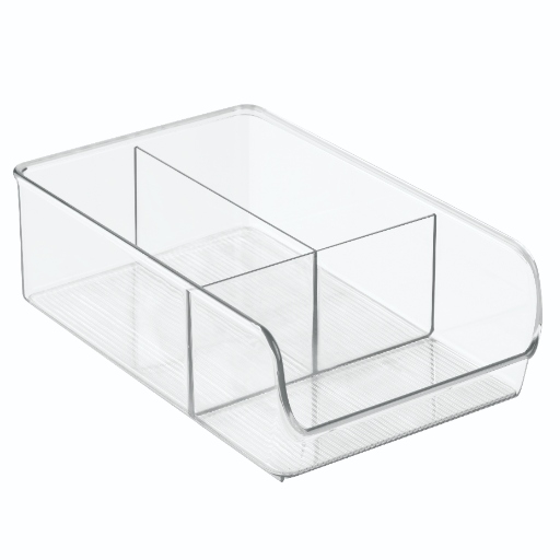 Open Opbergbox met 3 Vakken, 17.8 x 27.9 x 8.9 cm, Kunststof, Transparant - iDesign | Linus