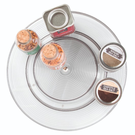 Lazy Susan Draaiplateau met Verhoging, 29.5 x 29.5 x 5.1 cm, Kunststof, Transparant - iDesign | Linus