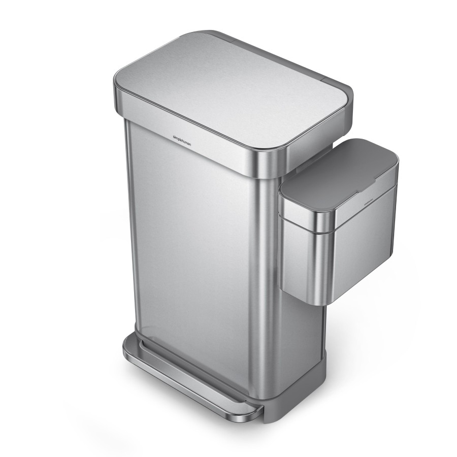 Afvalemmer, Compost, 4 liter, Zilver - Simplehuman