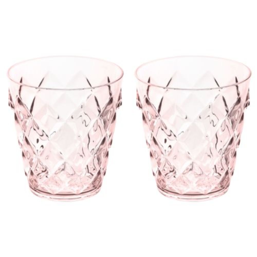 Drinkglas, 0.25 L, Set van 2, Organic, Roze - Koziol|Crystal