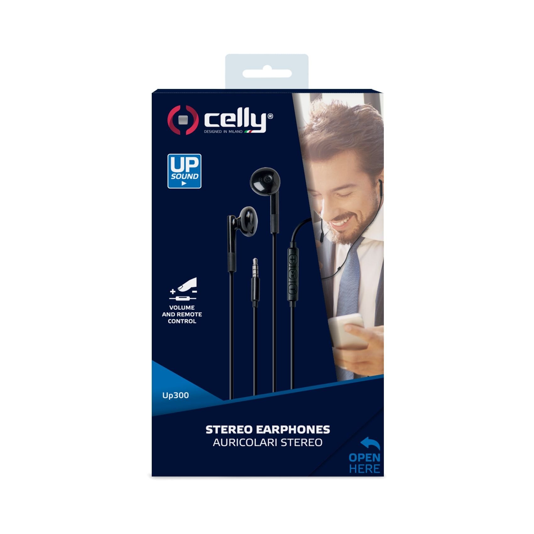 Stereo Oordopjes UP300, Zwart - Kunststof - Celly