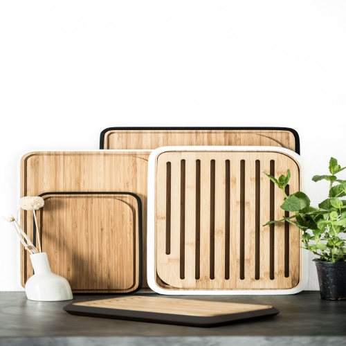 Broodplank, Bamboe, Zwart, 18 x 28 cm - Pebbly