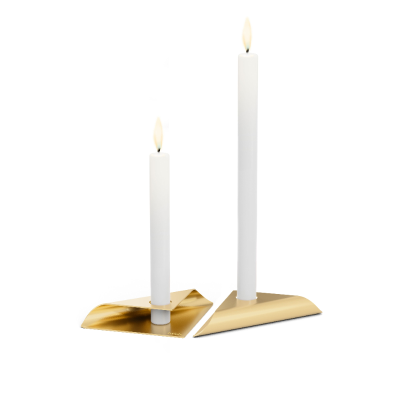 Kaarsenhouder RVS, Goud - Höfats | Square Candle