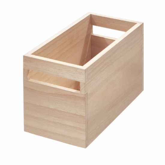 Opbergbox met Handvat, 25.4 x 12.7 x 15.5 cm, Paulownia Hout - iDesign | Eco Wood