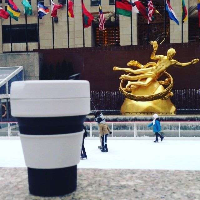 Biggie Cup, Indigo - 470 ml - Koffiebeker - Drinkbeker - Blauw / Wit - Opvouwbaar | Stojo