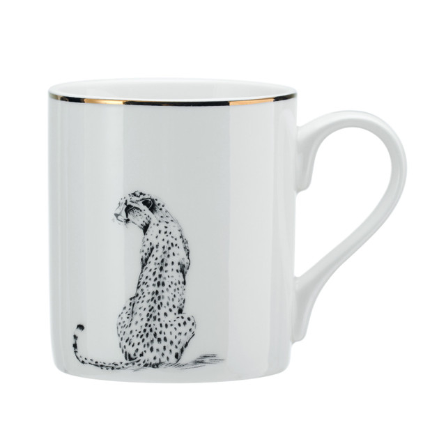 Mikasa Fine China 280ml Straight Sided Mug, Cheetah, Gift boxed