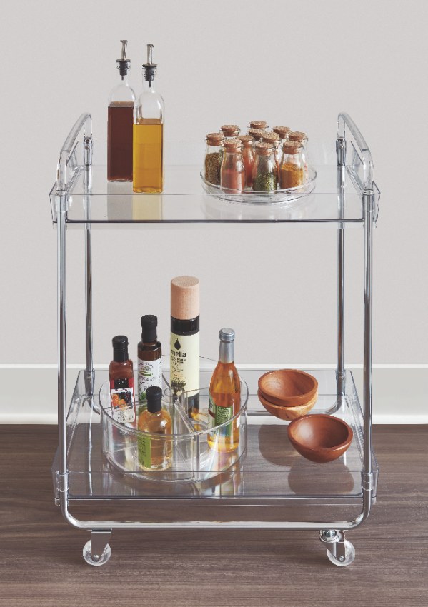 Lazy Susan Draaiplateau met Vakken, 29.2 cm, Kunststof, Transparant - iDesign | The Home Edit