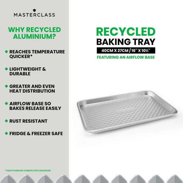 MasterClass Recycled Aluminium Baking Tray, Sleeved
