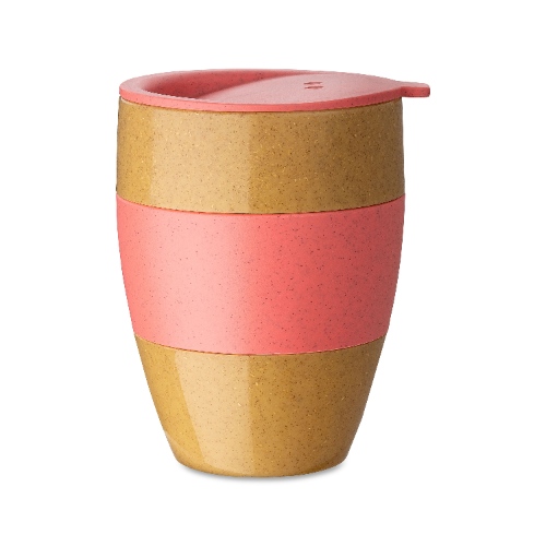 Herbruikbare Koffiebeker met Deksel, 0.4 L, Organic, Natuur Koraal - Koziol | Aroma To Go