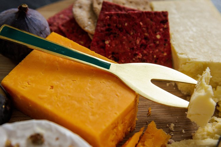 Kaasmessen, Set van 3 Stuks, RVS, Goud, Smaragdgroen Emaille Handvat, 15.5 CM - Artesà