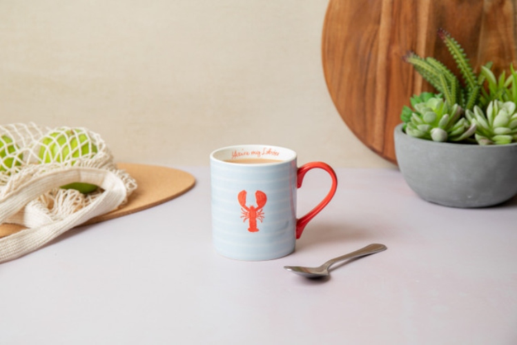 Mikasa Fine China 280ml Straight Sided Mug, Lobster, Gift boxed