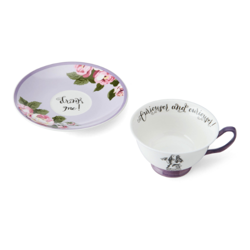Mikasa x V&A Alice in Wonderland Fine China 220ml Tea Cup and Saucer