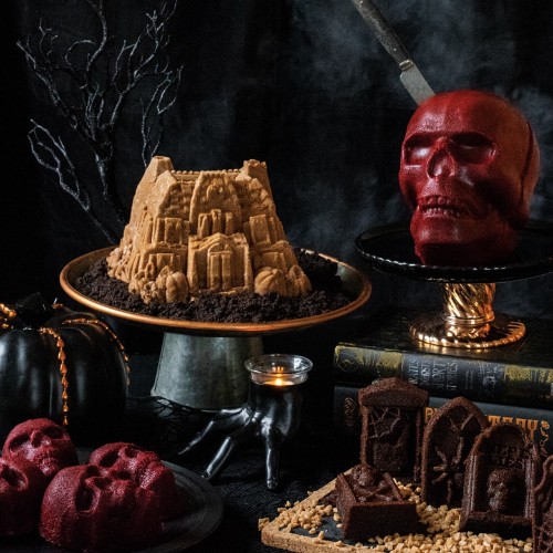 Tulband Bakvorm "Haunted Manor Bundt  Pan" - Nordic Ware | Fall Harvest Bronze