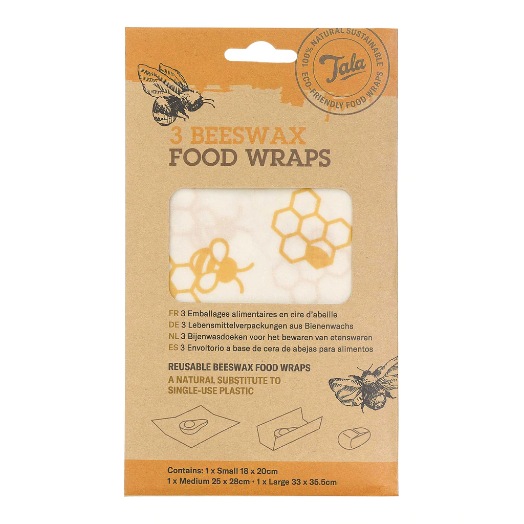 Bijenwas Wrap, Set van 3 Stuks, Honeycomb - Tala