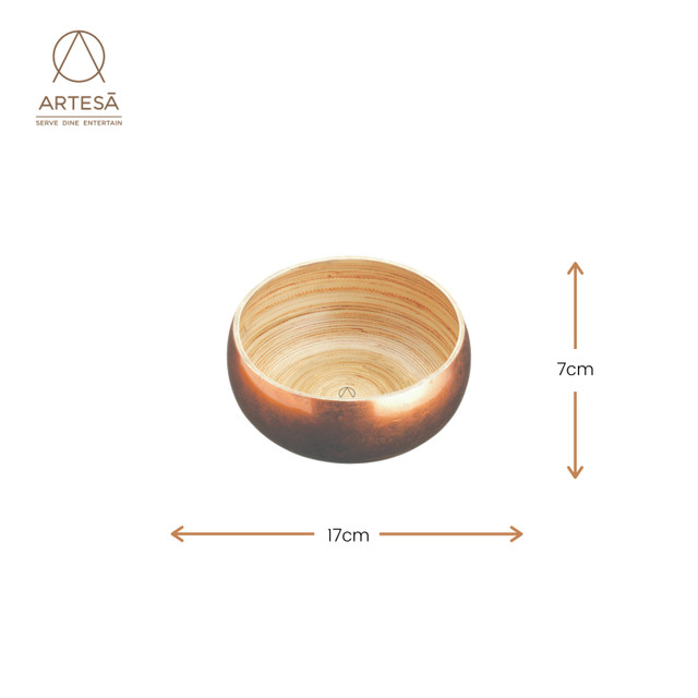 Artesà Copper Lacquered Serving Bowl Small 17x7cm