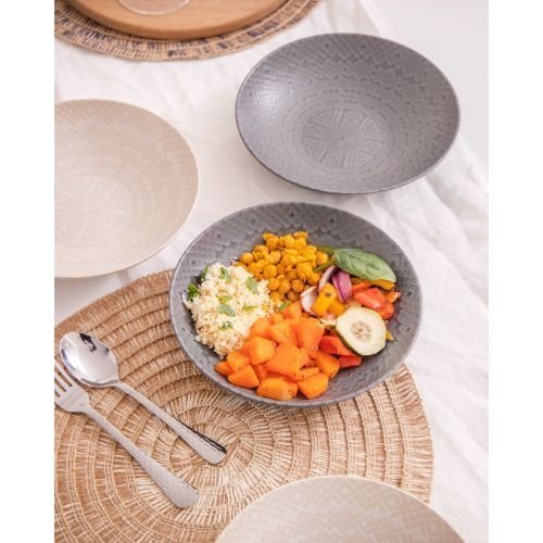 Pastakom, Set van 4 Stuks, 22 x 5 cm, Grijs en Zwart Reliëf - KitchenCraft