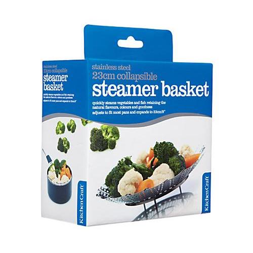 Verstelbaar RVS stoommandje - 23 cm - Kitchen Craft