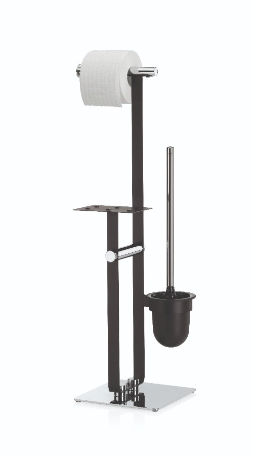 Sirius Toiletrol en wc-borstel Houder - Zilver - Kela