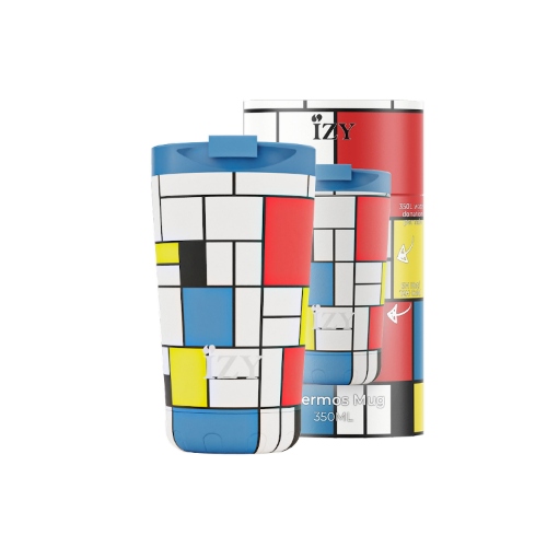 Thermosbeker 0.35L, RVS, Compositie Mondriaan - IZY | Art Collection