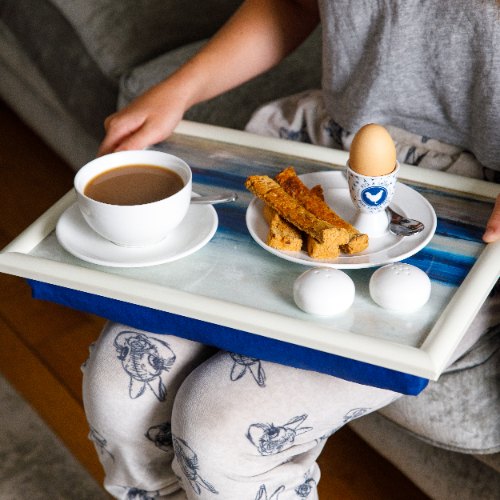 Laptray, Schoot Dienblad, Abstract Blauw, 44 x 34 cm - Creative Tops