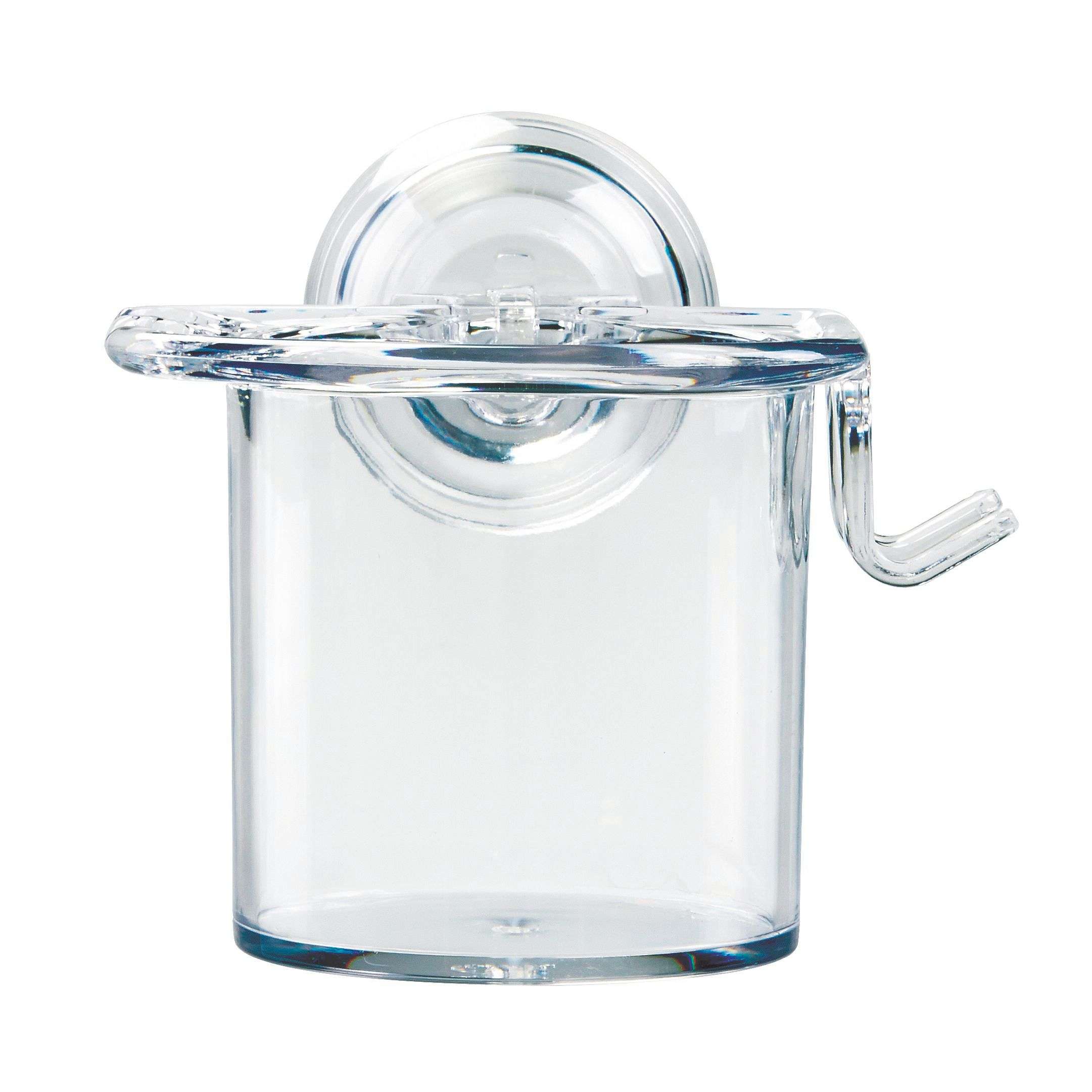 Tandenborstel -en Scheermes Organizer, Beker met Power Lock Zuignap, Transparant, Kunststof - iDesign