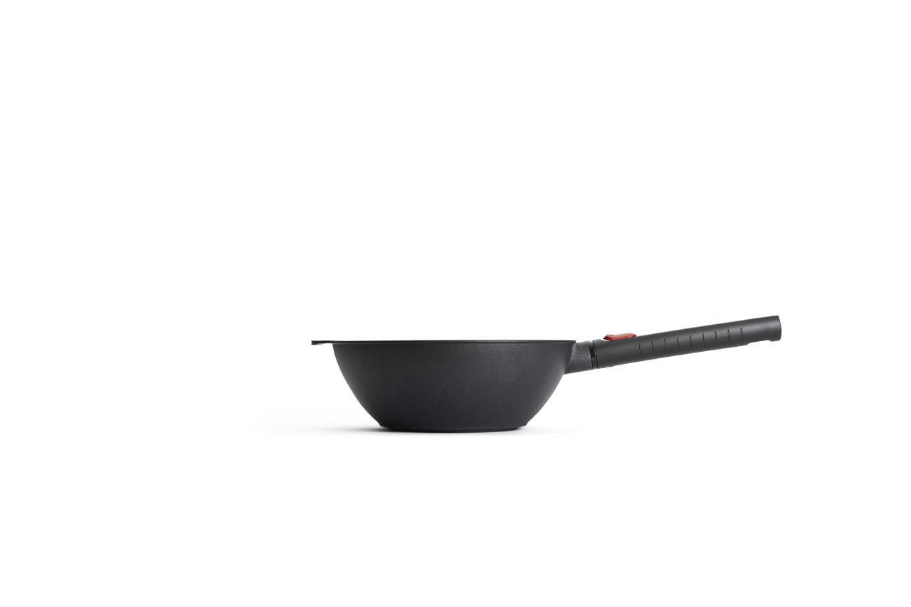 Wokpan, ø 24 cm, 2.8 L, Gerecycled Aluminium, QXR Non Stick, Inductie - Woll | EcoLogic QXR