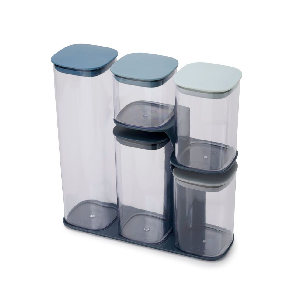 Voorraadpot met Standaard, Set van 5 Stuks, Blauw - Joseph Joseph | Editions