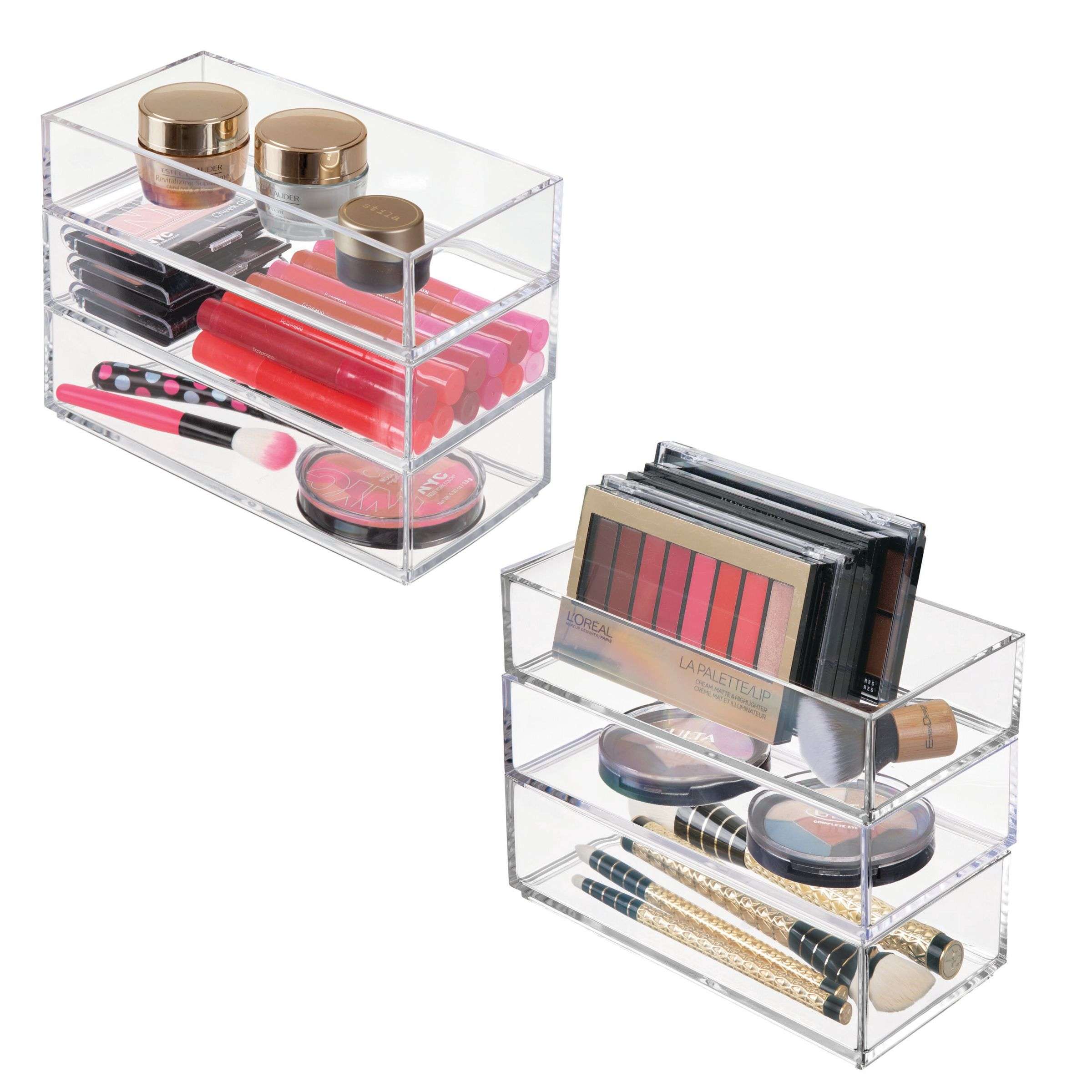 Lade Organizer, Make-up Organizer, 10.2 x 20.3 x 5.1 cm, Transparant, Kunststof - iDesign | Clarity