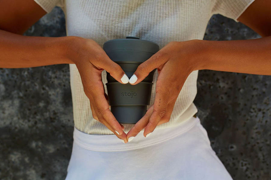 Pocket Cup, Carbon - 355 ml - Drinkbeker - Koffiebeker - Zwart - Opvouwbaar | Stojo