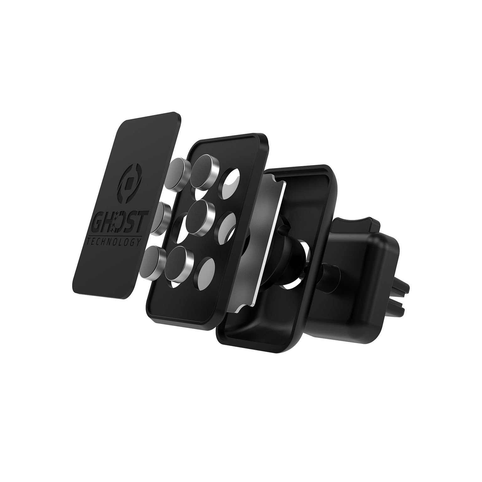 Ghost Plus XL Magnetische Smartphonehouder, Zwart - Kunststof - Celly