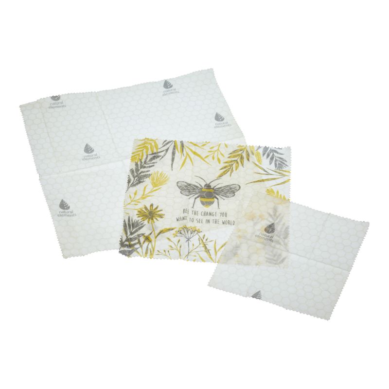 Voedselwrap, Bijenwas Set van 3 - Natural Elements