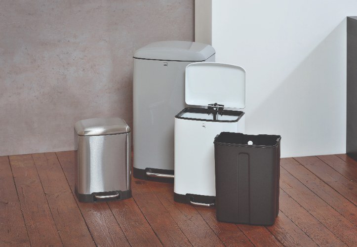 Afvalemmer RVS Grijs, 30 L - Kela | Davino