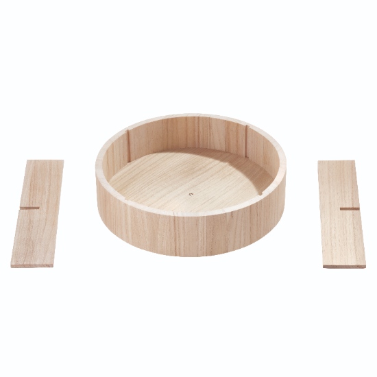 Lazy Susan Draaiplateau met Vakken, 30.5 cm, Paulownia Hout, Beige - iDesign | The Home Edit