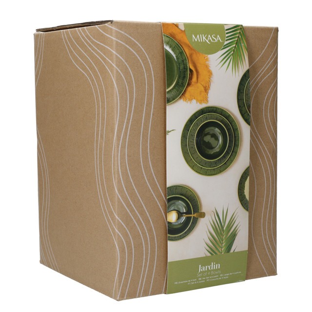 Mikasa Jardin 4pc Stoneware Cereal Bowl Set, 15cm, Gift boxed