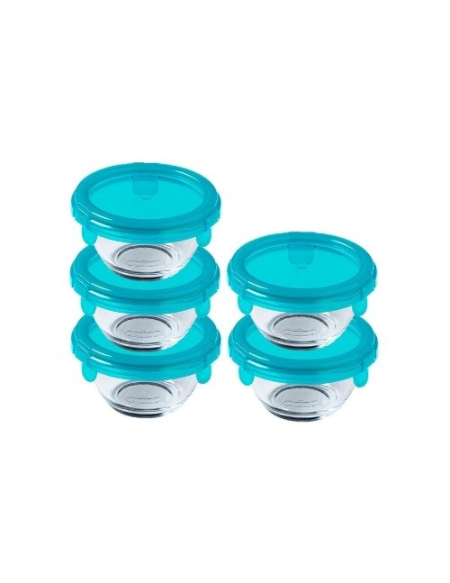 My First Pyrex Baby Voedselcontainer - Set van 5 Stuks - Glas - Blauw - Pyrex