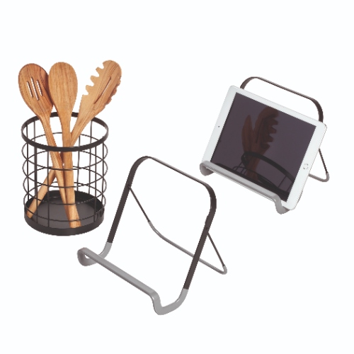 Kookboekhouder, 20 x 9 x 20 cm, RVS, Zwart - iDesign | Austin