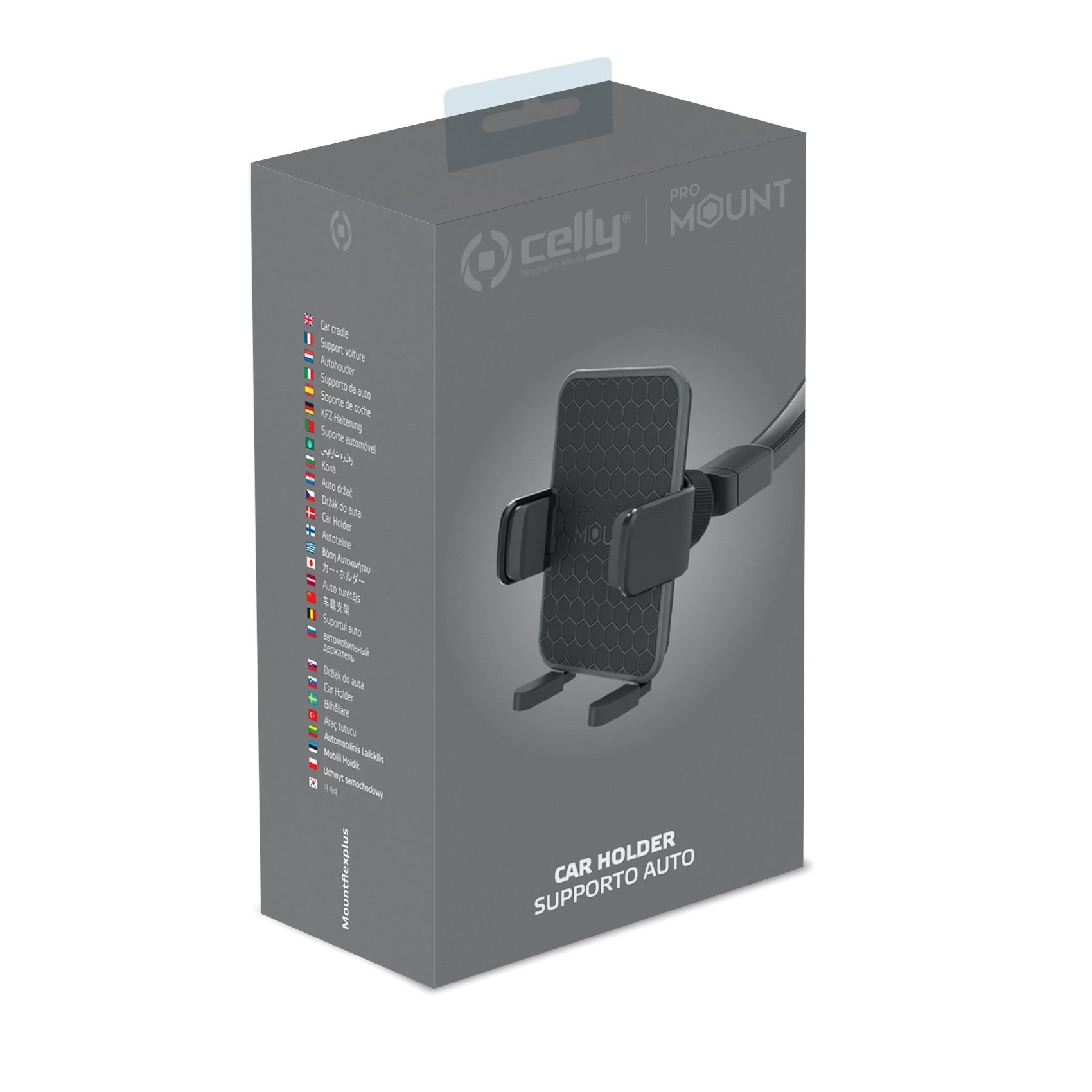 Auto Smartphonehouder Mount Flex Plus, Zwart - Celly