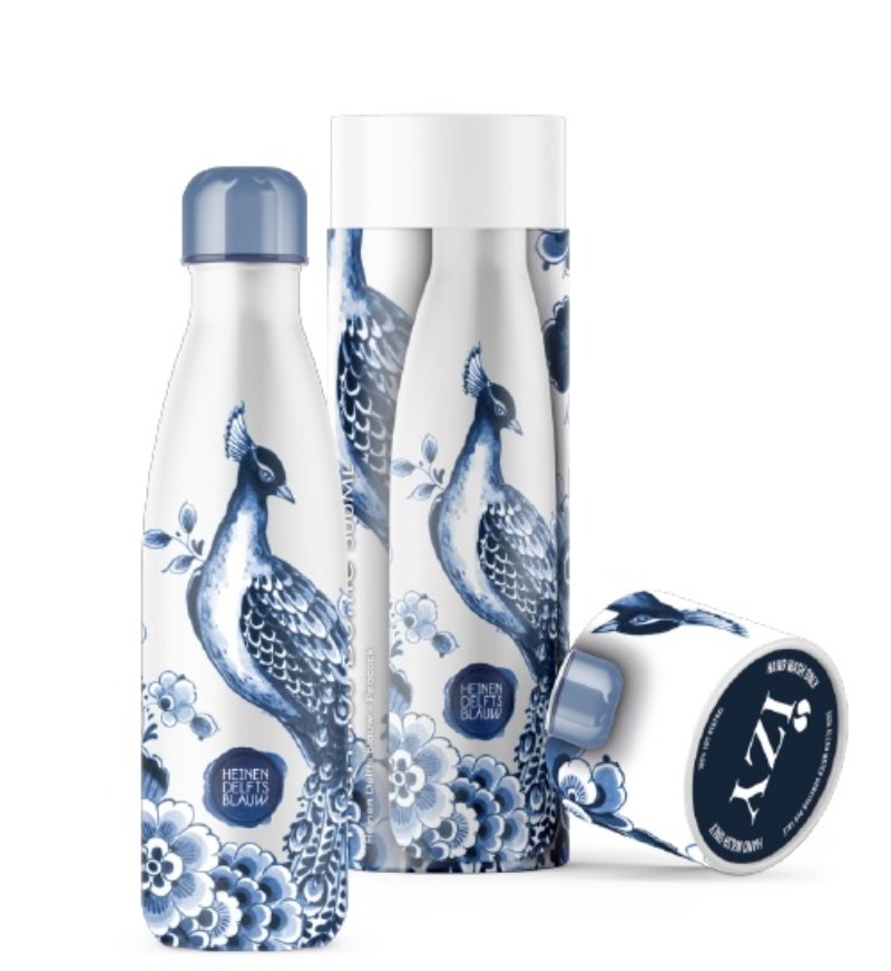 Thermosfles 0.5L, RVS, Pauw - IZY | Heinen Delfts Blauw