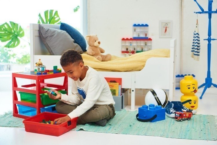Opbergrek met 3 lades, Rood - LEGO