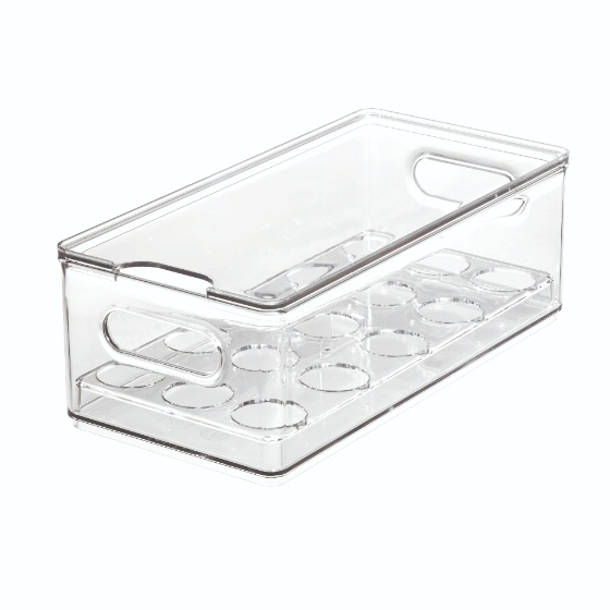 Eierdoos, 15.2 x 10.7 x 30.5 cm, Kunststof, Transparant – iDesign | The Home Edit