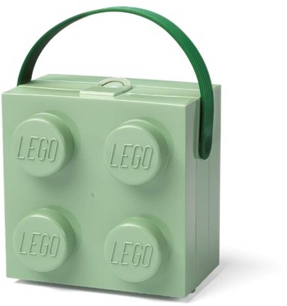 Lunchbox Brick 4 met handvat, Zandgroen - LEGO